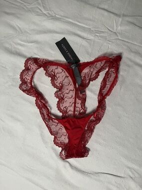 NWT Savage X Fenty Red Lace Thong Panty
